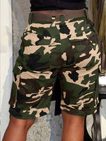 Drawstring Camo Cargo Shorts