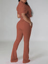 Solid Zip Top & Drawstring Pants Set