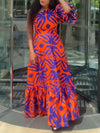 Printed One-Shoulder Maxi Dress