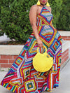 Printed Halter Maxi Dress