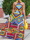 Printed Halter Maxi Dress