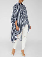 Stripe High-Low Shirt