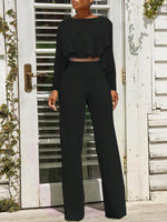 Solid High-Low Top & Pants Set