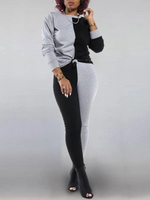 Two-Tone Sweatshirt & Pants Set