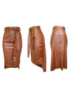 Tied Faux-Leather Skirt