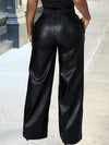 Faux-Leather Elastic-Waist Pants