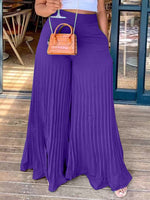 Solid Pleated Wide-Leg Pants