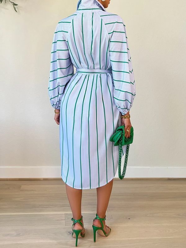 Stripe Tied Shirt Dress