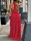 Sleeveless Elastic-Waist Maxi Dress