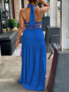 Sleeveless Elastic-Waist Maxi Dress