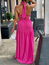 Sleeveless Elastic-Waist Maxi Dress