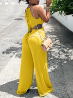 Lace-Up Wide-Leg Jumpsuit