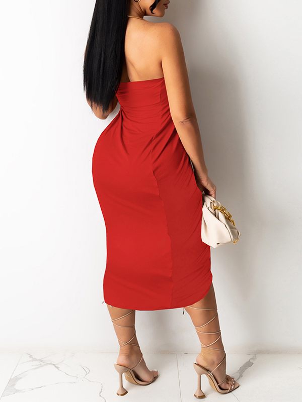 Strapless Ruched Dress