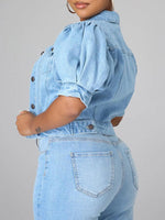 Puff Sleeve Denim Jacket