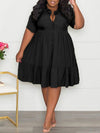 Plus Size Ruffle Shirt Dress