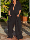 Plunge Wide-Leg Jumpsuit