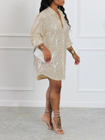 Sequin Shirt Dress