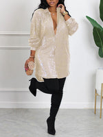 Sequin Shirt Dress