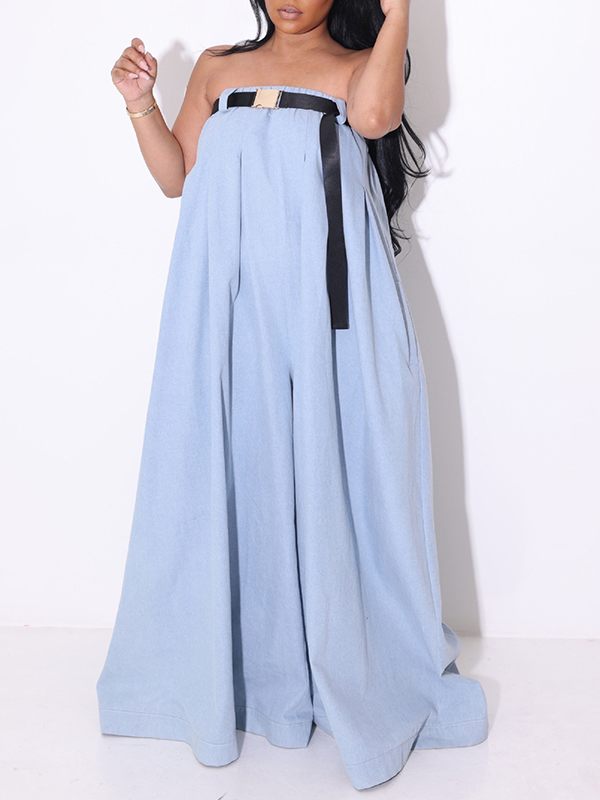 Strapless Belted Jumpsuit