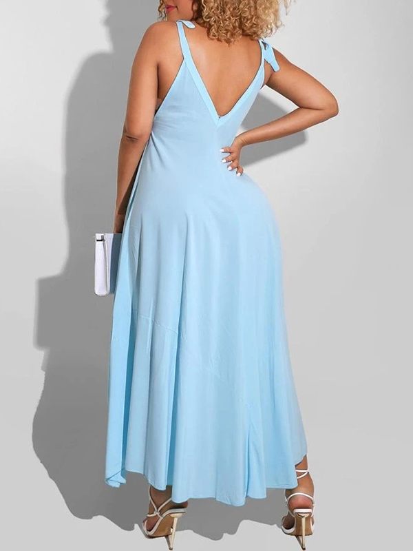 Tie-Shoulder Crepe Dress