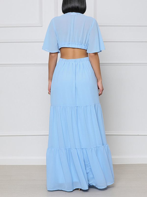 V-Neck Cutout Maxi Dress