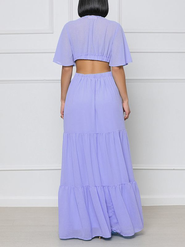 V-Neck Cutout Maxi Dress