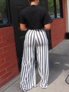 Logo Tee & Stripe Pants Set