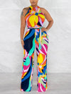 Printed Sleeveless Tied Jumpsuit