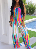 Printed Strapless Jumpsuit