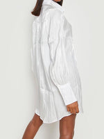 Solid Bishop-Sleeve Shirt Dress