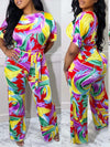 Printed Tied Jumpsuit