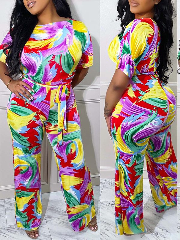 Printed Tied Jumpsuit