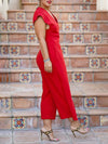 V-Neck Overlapped Jumpsuit