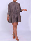 Solid Ruffle Shirt Dress--Clearance