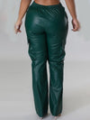 Faux Leather Cargo Pants