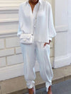 White Shirt & Tied Pants Set