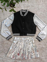 Bomber Jacket & Pleated Skirt Set