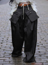 Wide-Leg Pants with Detachable Pockets