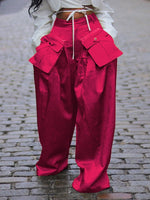 Wide-Leg Pants with Detachable Pockets