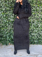 Furry Round-Neck Dress