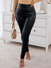 Faux-Leather High-Waist Pants