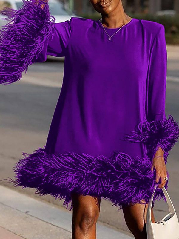 Feather Combo Dress