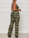 Camo Strapless Zip-Front Jumpsuit