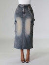 Denim Cargo Skirt