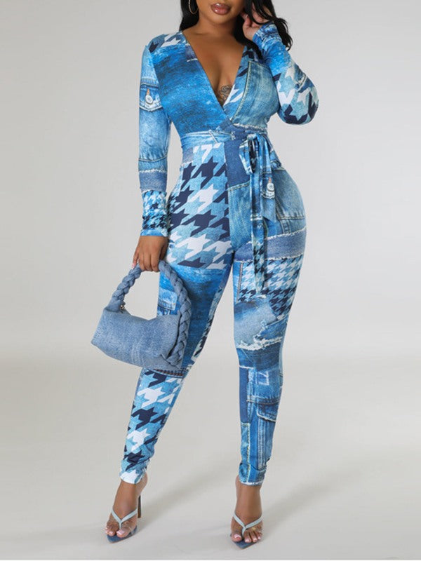 Printed Tied Jumpsuit