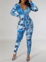 Printed Tied Jumpsuit