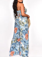 Printed Strapless Jumpsuit