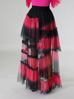 Ombre Tiered Mesh Skirt