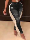 Distressed Fringe Jeans