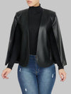 Faux Leather Cape Jacket